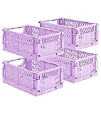 HUUSMOT 4-Pack Small Pastel Plastic Storage