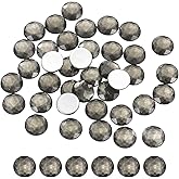 MECCANIXITY Flat Back Round Acrylic Rhinestones,14mm SS45 Grey Black Flatback Crystal Rhinestones for Crafts Clothes Shoes DIY Decoration Gifts 50Pcs
