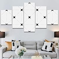 SIGNWIN 5 Panel Canvas Wall Art Modern Art Decorative Elements Fun Geometric Mixed Media Multicolor Patterns for Home Decorations Ready to Hang - 60
