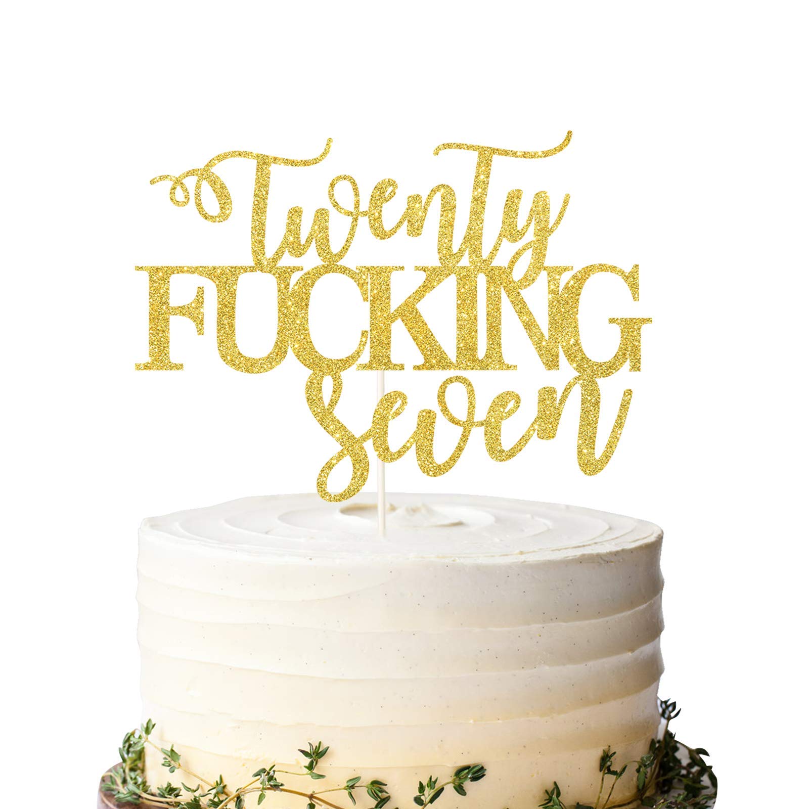 LILIPARTY Twenty Seven Cake Topper, Happy 27th Birthday Cake Topper, Adult Birthday Cake Topper for 27th Birthday Party Decoration Supplies