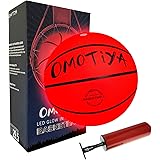 OMOTIYA Glow in The Dark Basketball, LED Light Up Basketball, Night Glowing Ball, Boys Girls Sports Gifts Accessories 8-12 Ye
