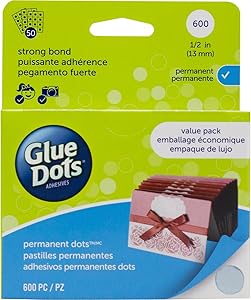 Glue Dots 11350 0.5 in. Glue Dots Permanent Sheets Value - Pack of 600