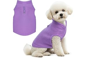 Rbenxia 1 Piece Dog Sweater with Leash Ring Soft Fleece Vest Dog Pullover Warm Jacket Pet Dogs Clothes Winter Dogs Outfits for Small Puppy Cat Pets (Purple, Small)