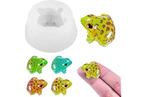 BROVITI Mini Cute Frog Shape Resin Silicone Molds Tiny 3D Animal Theme Epoxy Casting Molds for DIY Craft Micro Resin Dollhouse Fairy Garden Miniatures Landscape Decor