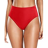 Tempt Me Womens High Cut High Waisted Bikini Bottoms Tummy Control Bathing Suit Bottoms Swim Bottom Swimsuit Bottom