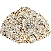 MNBVUIW Sparkling Floral Diamond Handbag Glamorous Flower Rhinestone Evening Bag for Women Banquet Cocktail Prom