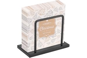 Livabber Napkin Holder, Metal Napkin Storage Modern Freestanding Tissue Paper Dispenser for Table Kitchen Countertop (Metal Base, Black)