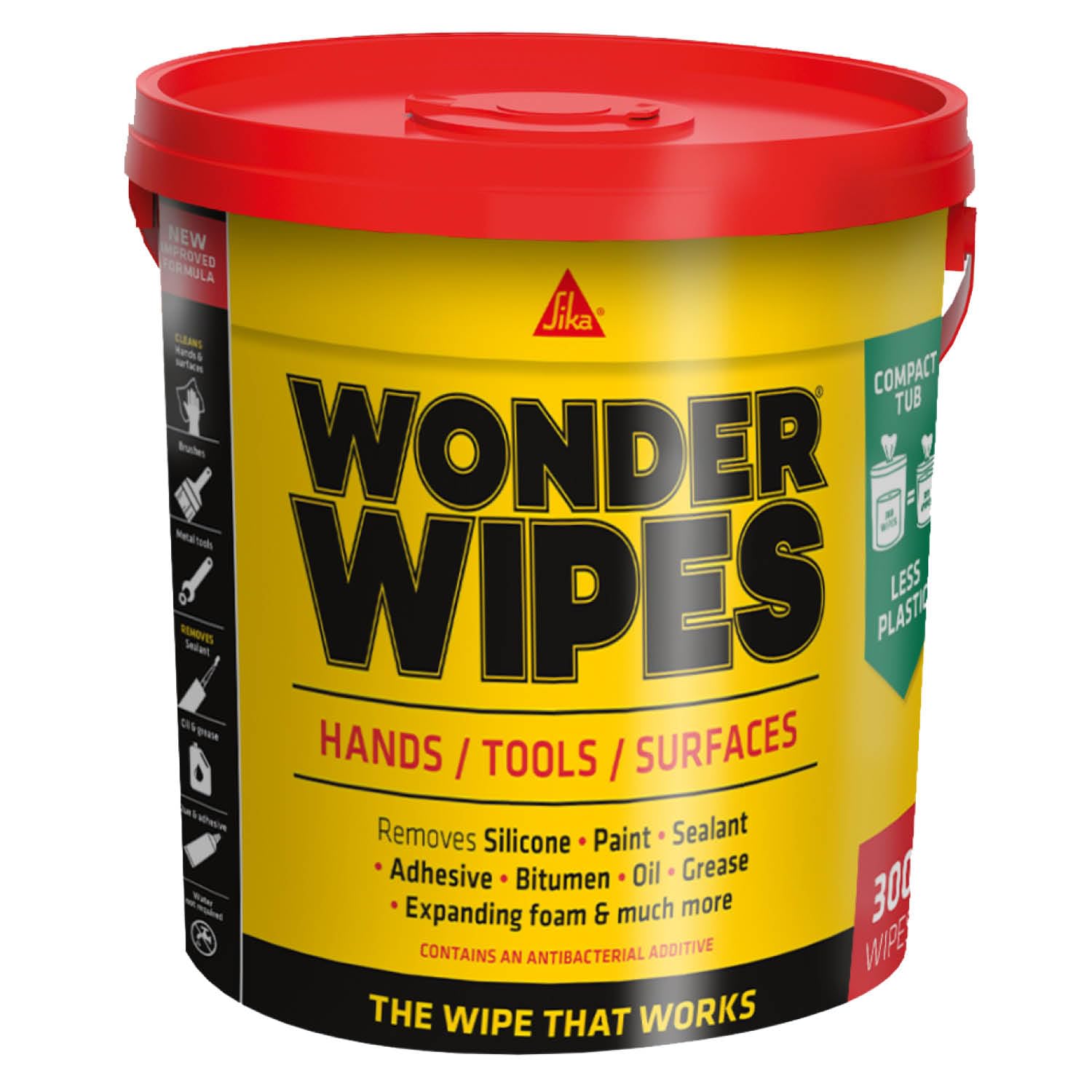 SIKA - Wonder Wipes Multi-Use Cleaning Wipes for the Building Trade - Specially Formulated to Clean Hands, Tools and Surfaces - 300 Wipes — image 1