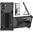 Bojioderf Case Compatible with UMIDIGI G3 MAX MECHA/ G3 PLUS Phone Case Cover [with Tempered Glass Screen Protector] Hybrid Case [Folding Support Magnetic] [Frosted Anti-Fingerprint] Black