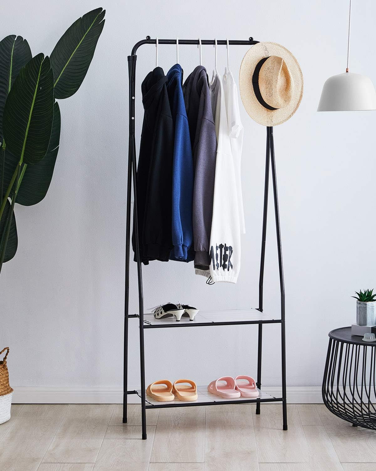 white entryway shoe bench on White Closet Organizer Slim Clothes Rack Youdenova Clothing Rack With 2 Tier Metal Shelf Small Space Entryway Garment Rack And Shoe Bench Storage Stand With 4 Hooks Storage Organization Clothing