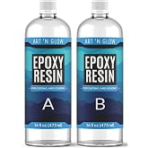 Crystal Clear Epoxy Resin Kit 32oz - Food Safe, UV Resistant, Bubble Free | Casting &amp; coating epoxy resin for jewelry, coasters, molds, art, wood &amp; more. Bubble-free, low odor, USA based business