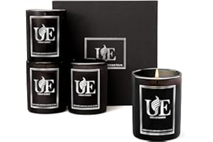 Urban Ember 4 Pack Scented Aromatherapy Candles Gifts Set, 32 oz 220 Hour Long Lasting Candles, Amber Wood/Oud Vanilla/Wood Leather/Lavender