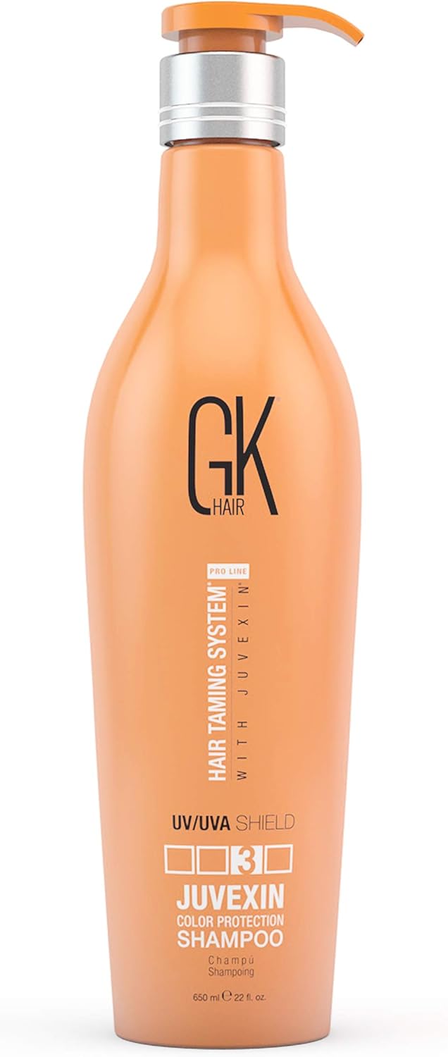 GK HAIR Global Keratin Colored Shield Shampoo (650ml/22 Fl Oz) for Dry Deep Cleansing Moisturizing Treatment Heat Protection for Color Treated Dry Damaged Curly Frizzy