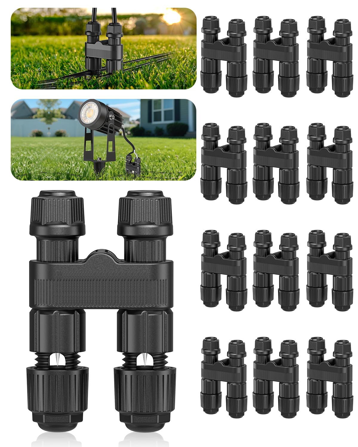 Photo 1 of HIBOITEC Low Voltage Wire Connector Landscape Lighting Connectors Waterproof 12-18 Gauge Low Voltage Landscape Wire Connectors for Outdoor Garden Yard Path Lights, 12 Pack