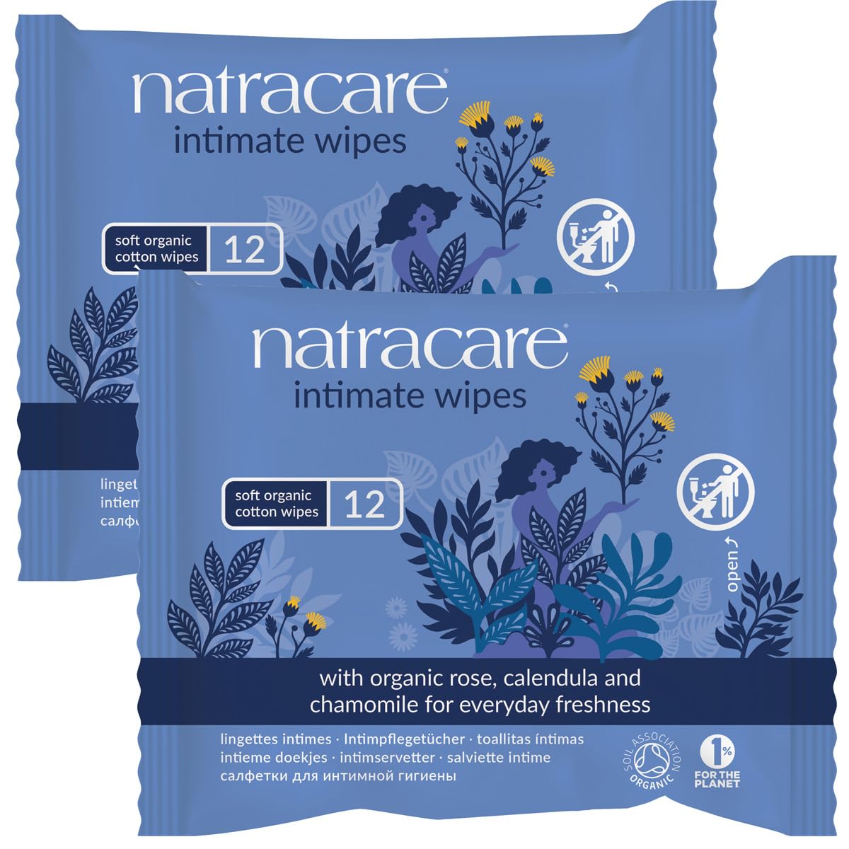 Natracare Organic Cotton Intimate Wipes x 12-2 Pack