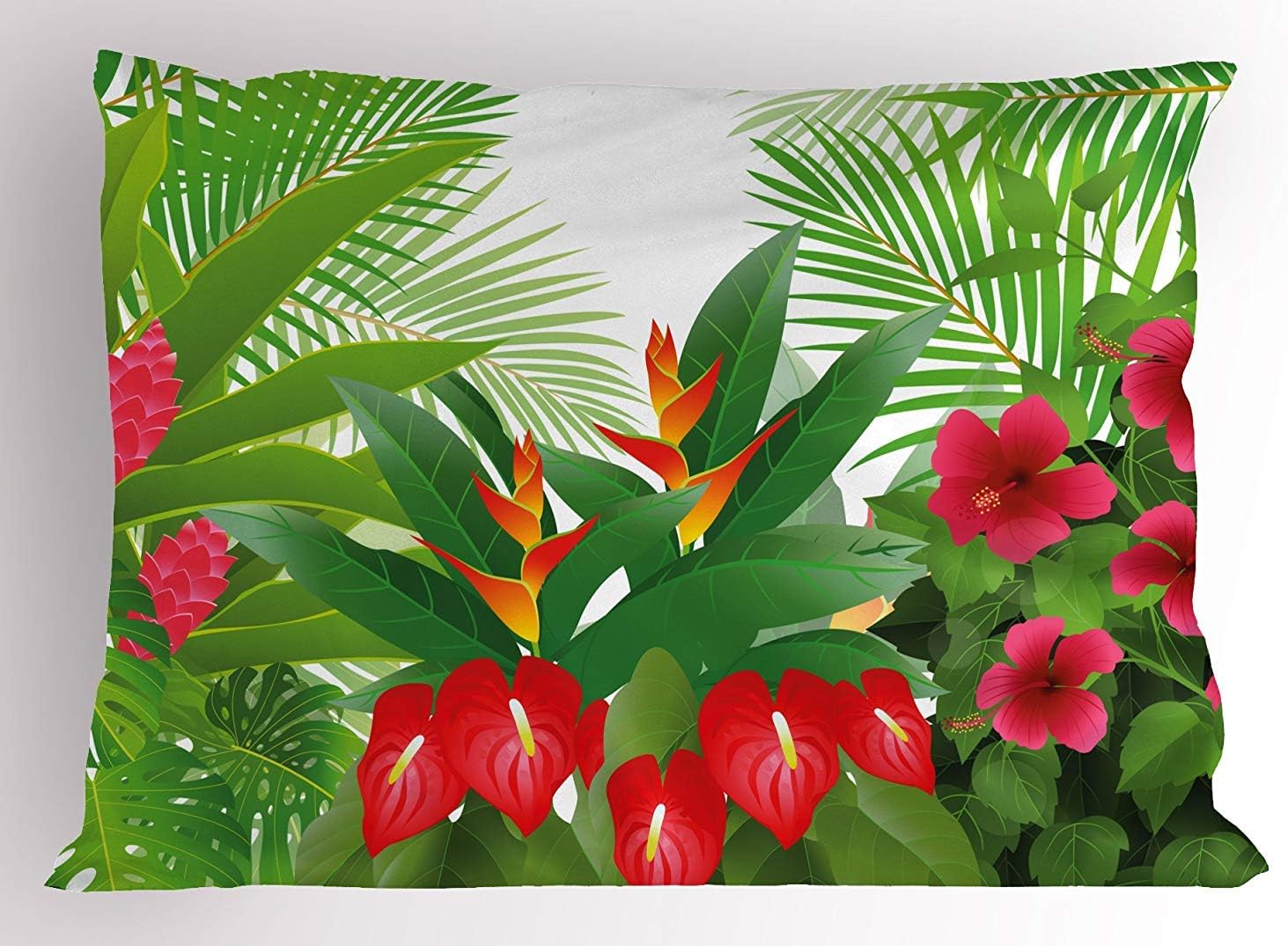 Amazon Com K0k2t0 Leaf Pillow Sham Tropical Exotic Forest