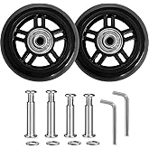 Tobeso-Nuoze 2pcs Luggage Replacement Wheels 2 3/4 inch (70mm) | Wear-Resistant Suitcase Replacement Wheels Rubber Swivel Caster Repair Kits 2 Pcs (70mm*22mm)