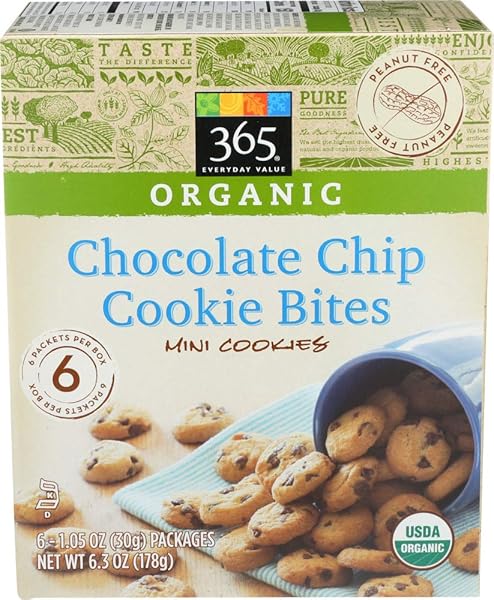 365 EVERYDAY VALUE, ORGANIC CHOCOLATE CHIP COOKIE BITES, 1.05 OUNCE, 6 COUNT