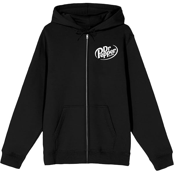 Bioworld Dr. Pepper Kanji Logo Men's Black Zip-Up Hoodie-S