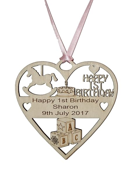 Personalised Girls 1st Birthday Plaque Engraved With The Wording