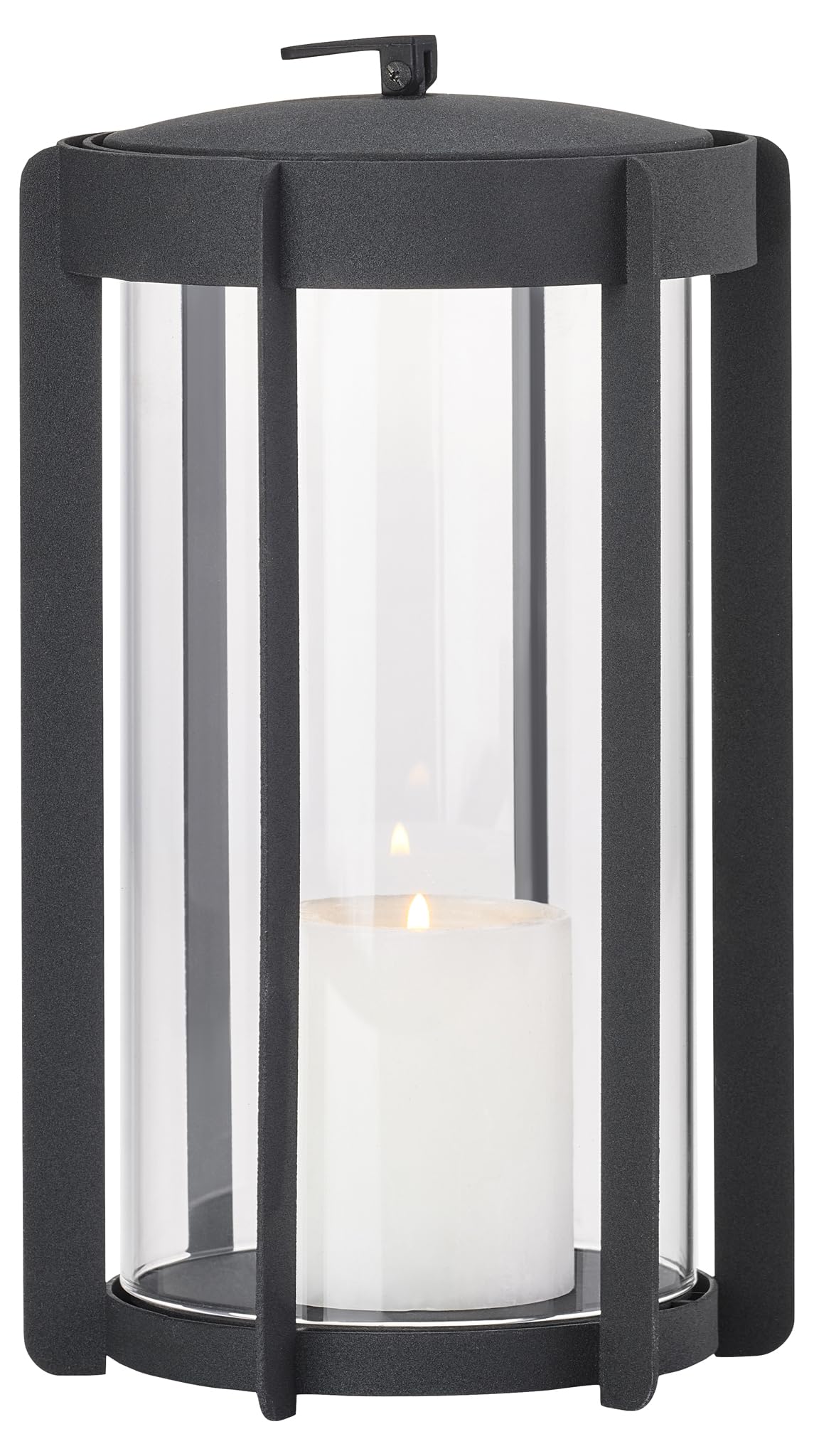 Zone Denmark Lantern Black Metal, Candle Lantern, Garden Lantern, Lantern for Outdoors, Diameter 15.3 cm, Height 25 cm, Black