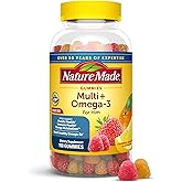 Nature Made Mens Multivitamin Gummies with Omega-3, Mens Gummy Multivitamins for Daily Nutritional Support, 150 Gummy Vitamins and Minerals, 75 Day Supply
