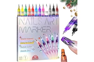 APRYEW 12 Colors Nail Art Pens Set, 2026 New Quick Dry Nail Art Markers for Gel Nails, Acrylic Nail Polish Pens for Drawing, Painting & Dotting, DIY Nail Art Pen Set for Manicure Design Tools (1 Set)