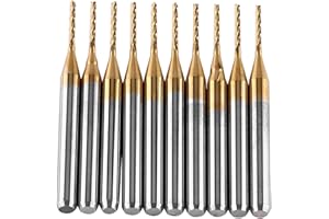 Tungsten Carbide End Mill Engraving Bits 10 Pieces for CNC PCB Milling