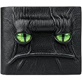 HDCKC Magical Horror Demon Eyes Wallet,Men's 3D Genuine Leather Dragon Eye Wallet,Funny Horror Handmade wallet, Carved Custom Personalized,Standard Size,Leather,Multicolor