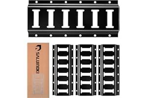 SALUINOKI 4Pack 1ft E Track Rails Tie Down Etrack Rail with Powder-Coated Steel e-Track for Garages, Workshops E-Tracks Acces