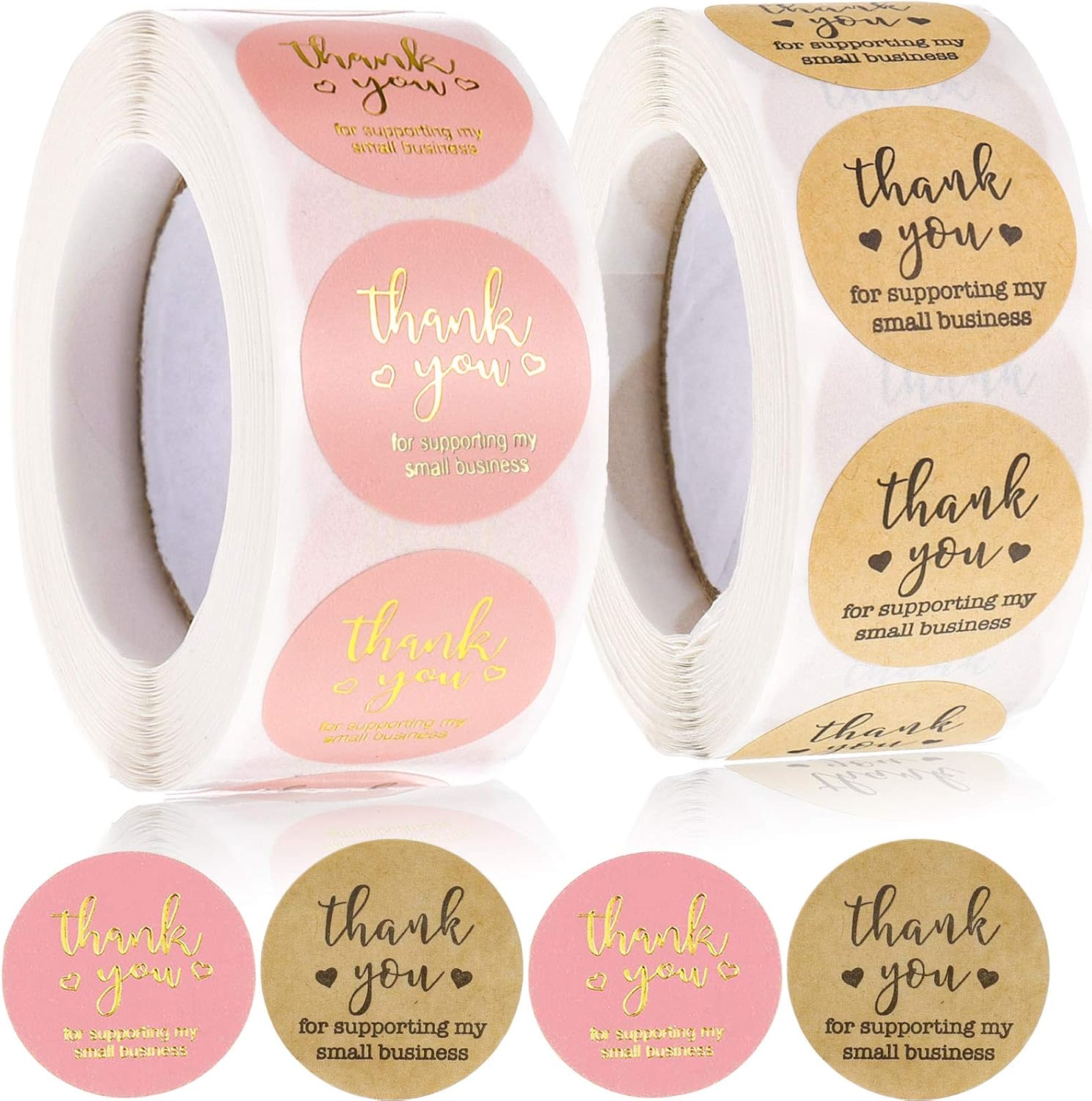 ADAKEL 1000 Pieces Thank You Stickers Thank You for Supporting My Small ...