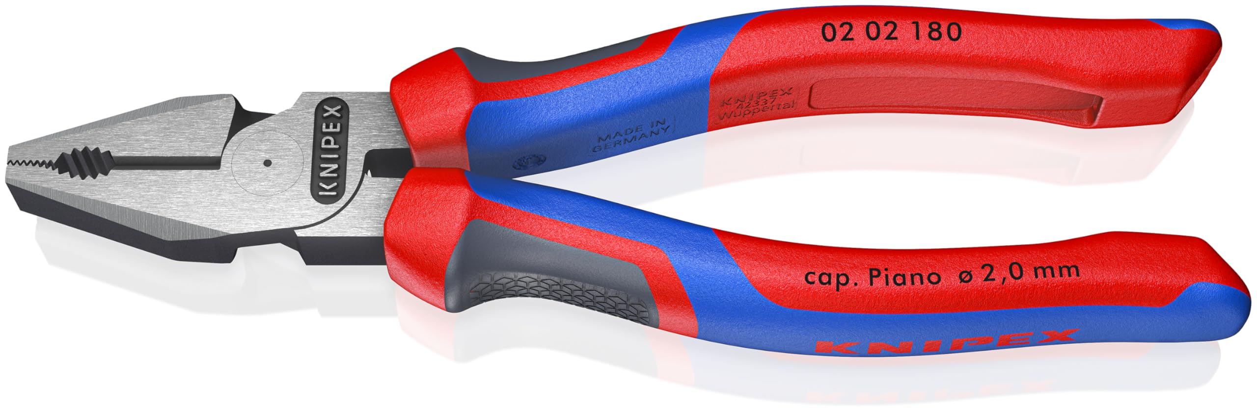 KNIPEX High Leverage Combination Pliers Self-Service Card with Comfort Handles 180 mm, 02 02 180 SB