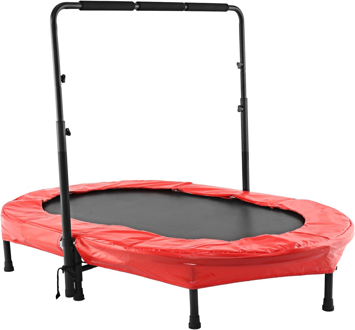 AMDirect Oval Rebounder Trampoline with Handle Parent-Child Garden Exercise Trampoline ( Size: 56 * 36 Inch/ Weight Capacity: 220 lbs/ Type: Folding Twice )