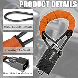 Tevlaphee Upgraded Steering Wheel Lock High Visibility 3 Keys Orange view 4