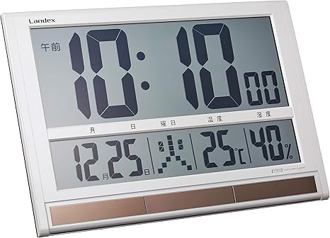 Amazon Co Jp ランデックス Landex 掛け時計 電波 デジタル タイムゲート ソーラー 置き掛け兼用 ホワイトyw90wh ホーム キッチン