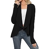 HIYIYEZI Cardigans for Women Casual Long Sleeve Open Front Soft Draped Lapel Cardigans