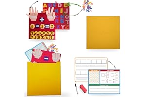 SY Educational Toys – Montessori All-in-One Felt Learning Set with Letters and Numbers, Dry-Erase Learning Board, Multifuncti