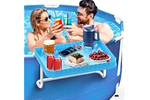 Lebenwell Pool Bar Side Bar, Swim Up Bar, Designed for Above-Ground Round/Rectangle/Oval Pools, Portable Poolside Bar Patio Poolside Table, Blue