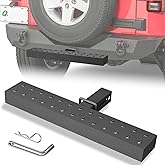 YZONA Universal Hitch Step Trailer for 2" Receivers, 600 lbs Maximum Load, with Pin Clip & U-Bolts Stabilize, Compatible with Pickups Trucks Car SUV Van RV, Anti Slip and Rust Towing Bumper Guard