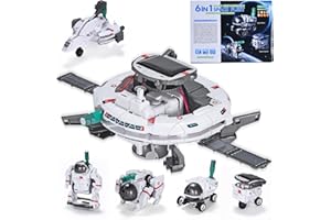RAESOOT STEM Projects for Kids Age 8-12 Solar Robot Learning Building Science Kit with Solar Panel & Battery Powered 6 in 1 Experiment for Kids, Christmas Birthday Gifts Idea Toy for 9 10 11 Boys Girls