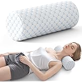 Forcanby Neck Roll Pillow for Neck Pain Relief - Memory Foam Neck Support Pillow for Bed | Round Neck Pillow for Sleeping, 15.7 * 6 * 6 inch (Cool-Blue)