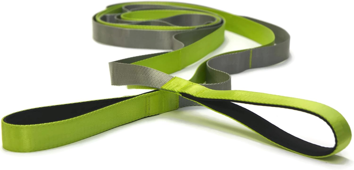 Gradient Fitness Stretching Strap LITE, 1 Inch Strap Width, Neoprene Padded Handles (Green) : Sports & Outdoors