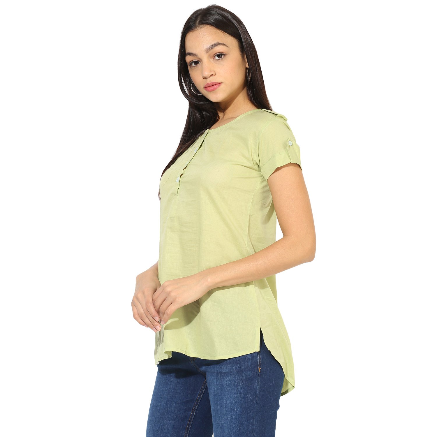 wabii women's green cotton top