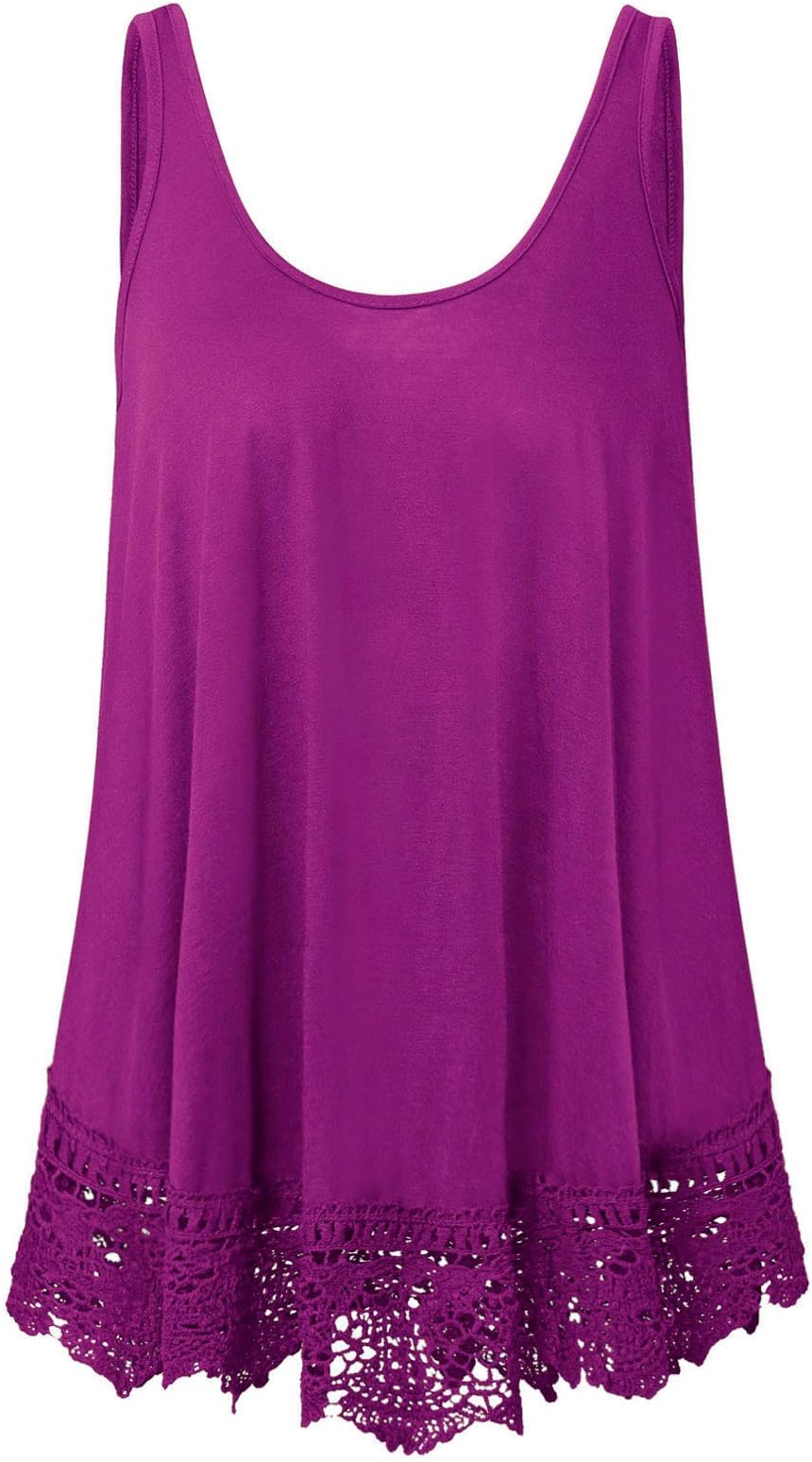 Plus Size Swing Lace Flowy Tank Top for Women