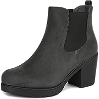 DREAM PAIRS Women's FRE High Heel Chelsea Style Ankle Bootie