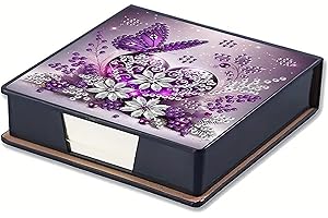 NDNXYXGS Butterfly Diamond Painting Kit Note Box,Memo Paper Storage Box Diamond Art,Sticky Note Holder Diamond Art,Diamond Painting Memo Pad For Office Desk. (butterfly2)