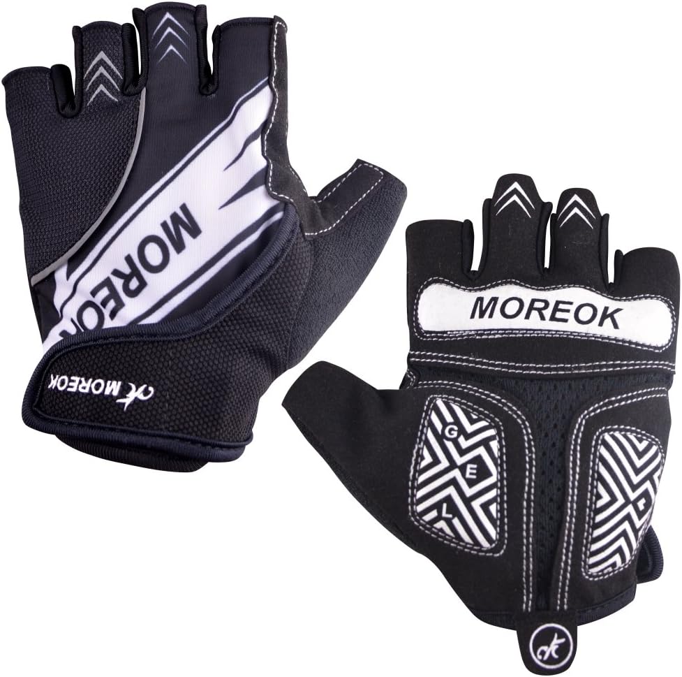 Cycling Gloves Reflective Fingerless Bicycle Gloves, Gel Padded Mountain Road Bike Gloves for Men Women, Half Finger Riding Gloves