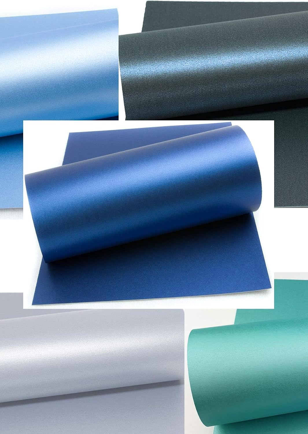 Mufira Pearlescent 300gsm Single Sided A4 Card 10 Pack - Shades of Blue, 21cm x 29.7cm