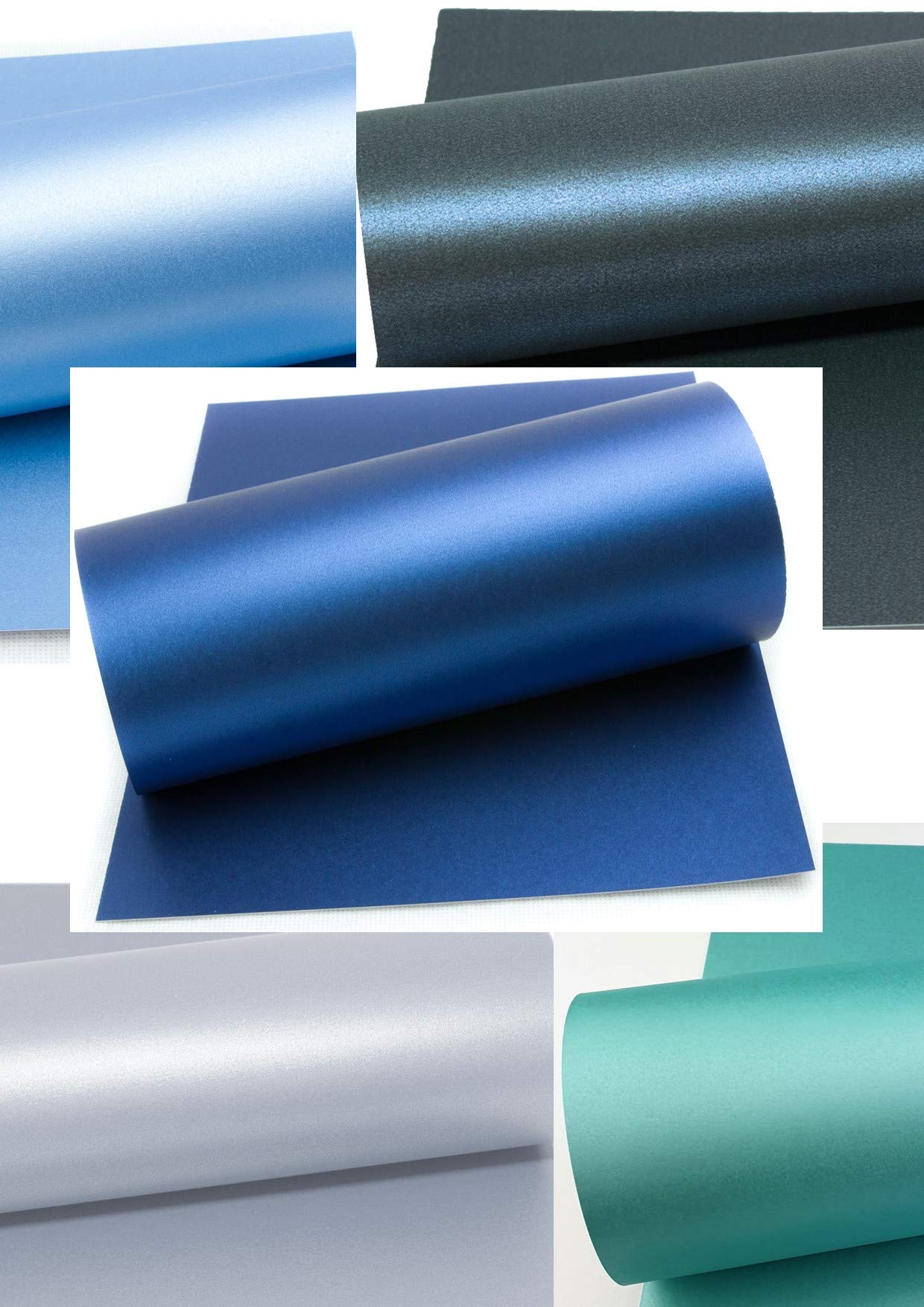 Mufira Pearlescent 300gsm Single Sided A4 Card 10 Pack - Shades of Blue