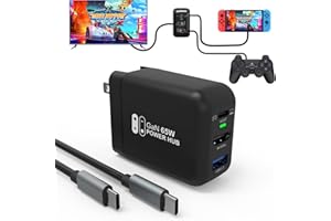 Mirabox 65W Portable Switch Dock Charger Compatible with Switch OLED/Steam Deck/ROG Ally/Samsung Dex/iPad/MacBook, 4K 60Hz USB C TV Docking Station, with Charging and HDMI Output